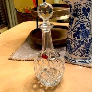 Gorham Clear Cut Crystal Decanter with Faceted Stopper